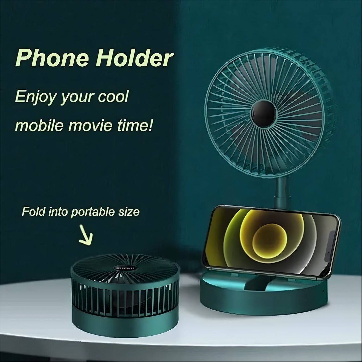 Adjustable Portable Desktop Fan - Telescopic Silent Personal Cooling for Office & Travel (Battery Not Include)