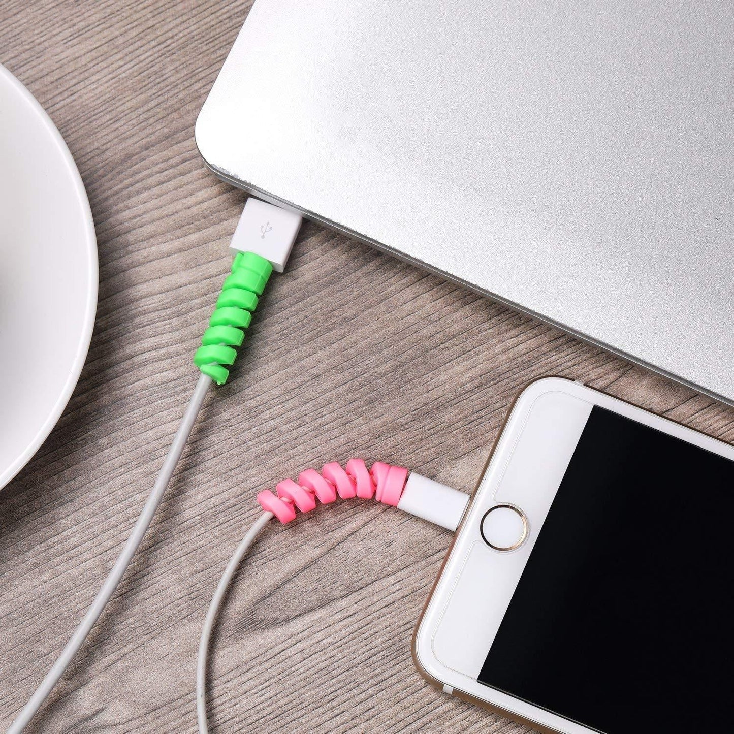 Spiral Charger Cable Protector Data Cable Saver Charging Cords Protective for All Universal Cable Cover (Pack of 10)