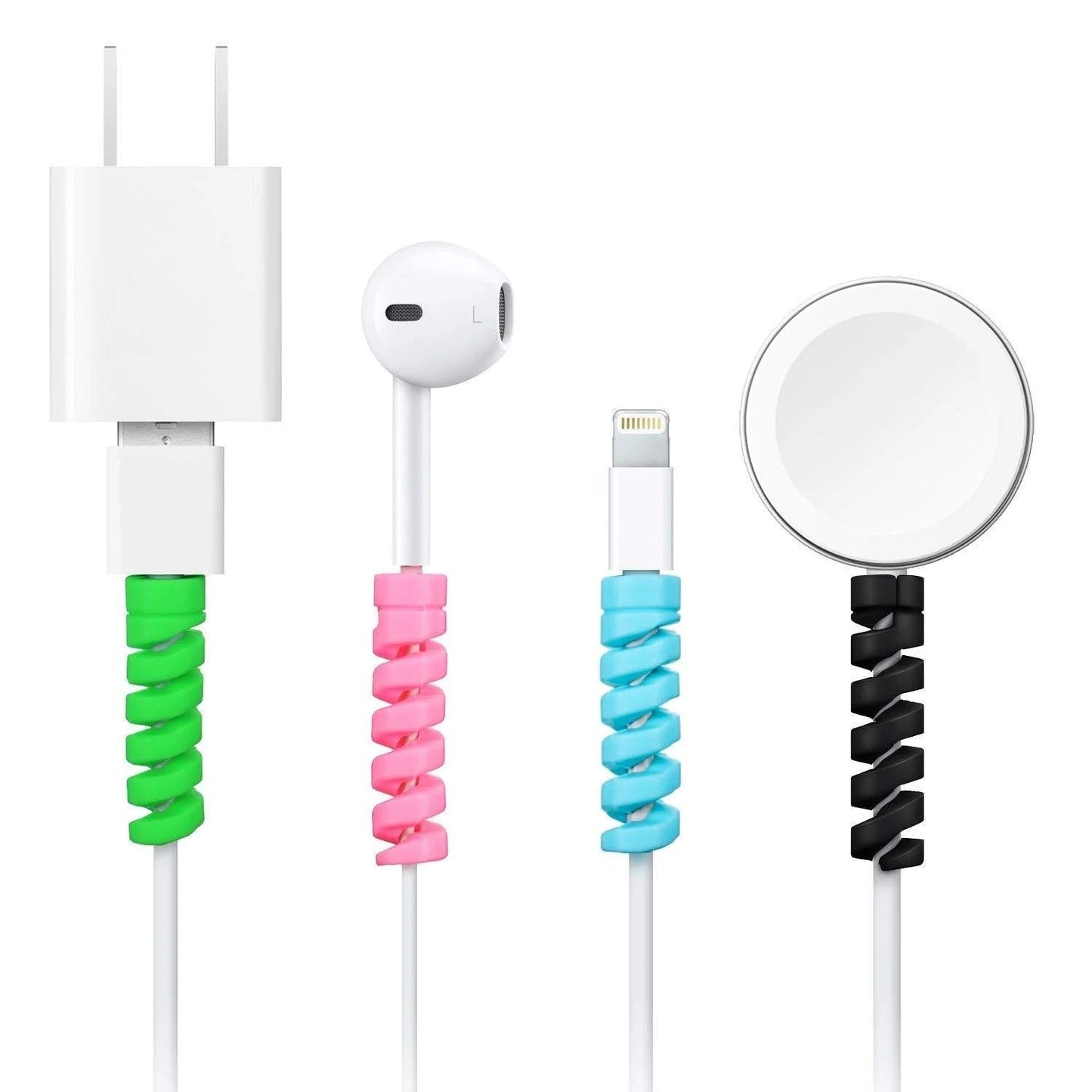Spiral Charger Cable Protector Data Cable Saver Charging Cords Protective for All Universal Cable Cover (Pack of 10)