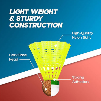 Durable Plastic Shuttlecock (6 Pcs Set)