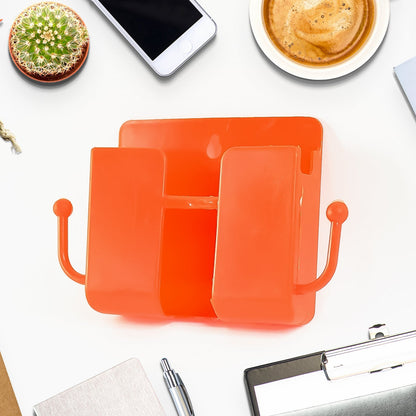 1 Pc Orange Wallmount Mobile Stand With Hook for and stuffs purposes.