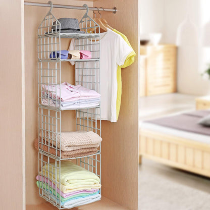 MULTIPURPOSE 5 LAYER FOLDING CLOTHES STORAGE RACKS||CLOSET FOR STUDENTS WARDROBE SHELVES SOCKS, SCARF, T-SHIRT, ETC||HANGING ORGANIZER STORAGE HOLDERS & RACKS