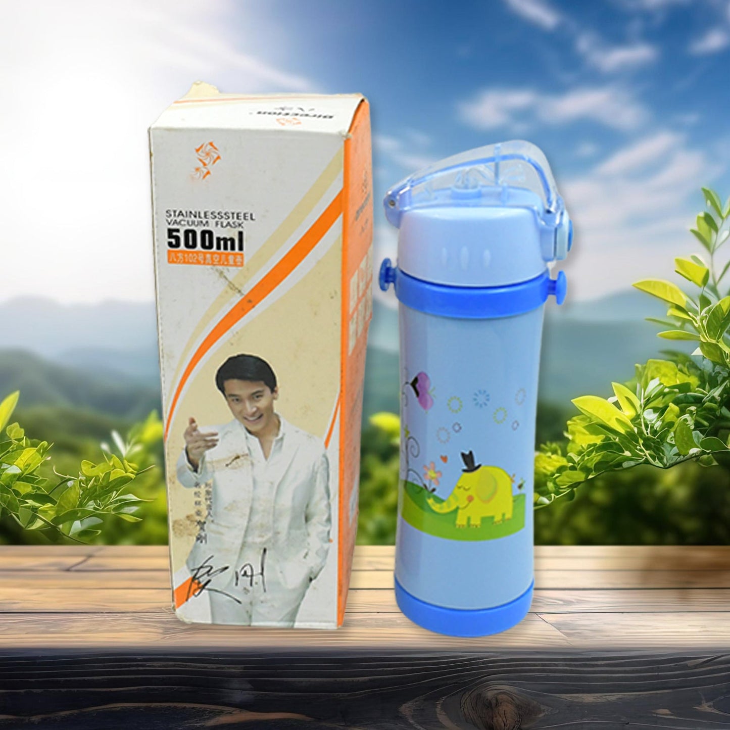 8310 Stainless Steel Vacuum Flask Insulated Water Bottle Specially Designed Push Button Sipper Water Bottle with Soft Straw and Neck Strap, For Sports And Travel , STAINLESS STEEL SPORTS WATER BOTTLES, STEEL FRIDGE BOTTLE FOR OFFICE/GYM/SCHOOL (500ML)