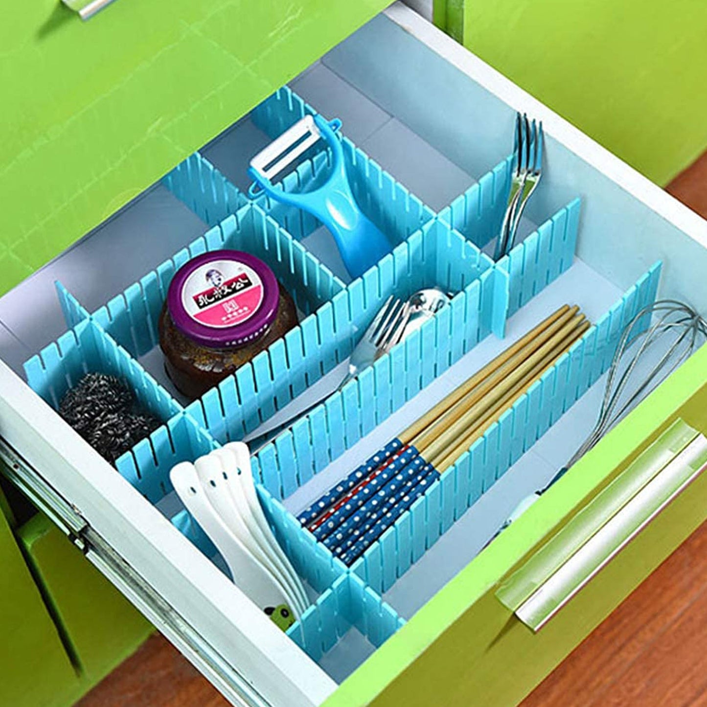 4146 Storage Box Drawer Organizer Drawer Cupboard Divider | Grid Closet Sorting Partition | Plastic Strips Separators box organizer (4 Pc Set )