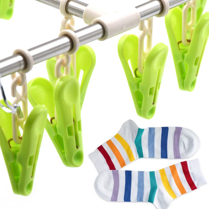 1567  STRONG CLOTHESPIN RACK LAUNDRY DRYING RACK, CLOTHES HANGERS WITH 15 CLIPS, CLIP HANGER DRIP HANGER FOR DRYING UNDERWEAR, BABY CLOTHES, SOCKS, BRAS, TOWEL, CLOTH DIAPERS, GLOVE, HIGH QUALITY MATERIAL