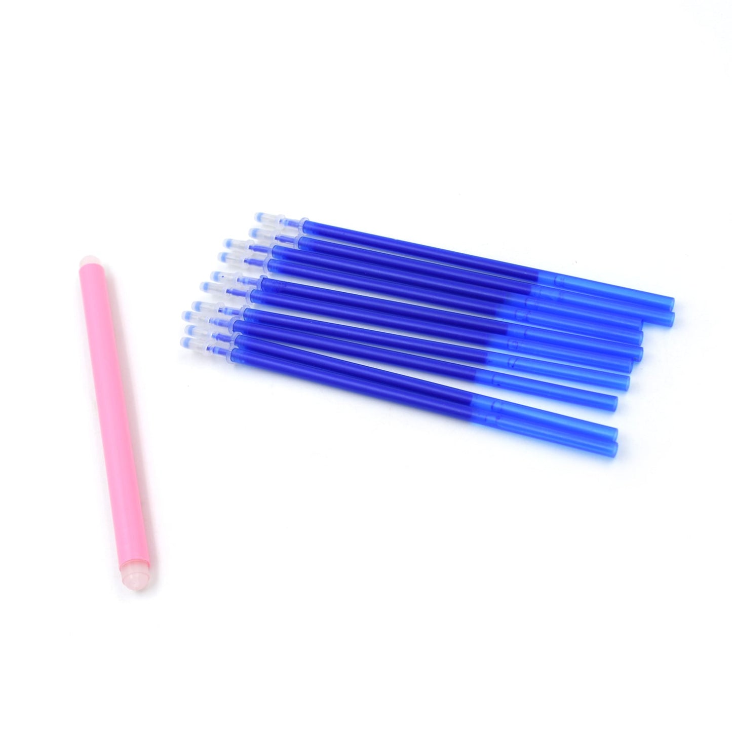 7796 School Office Erasable Fabric Marking Pens, Full Needle Refills Blue Gel Pen Refill Replacement, for School Pen Writing Tools Kawaii Stationery (11 Pc Set)