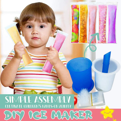 5512 Homemade Popsicle Maker Manual Ice Cream Machine With Approx 20 Pcs Packing Bag Popsicle Mold Convenient Maker Manual Ice Cream Machine For Kids Adults DIY, Reusable