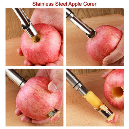 5506 Fruit Core Stainless Steel Set, Core Remover for Apple and Pear, Kitchen Prep Tool Fruit Core Remover Tool with Soft Handle, Apple Corer Stainless Steel, Kitchen Gadget Dishwasher Safe