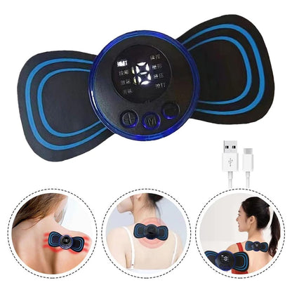 6204 Portable USB Neck Massager Electric Neck Massager Automatic Massage Enhancer Mini Cervical Massager EMS Lymphatic Drainage Massage with Cable