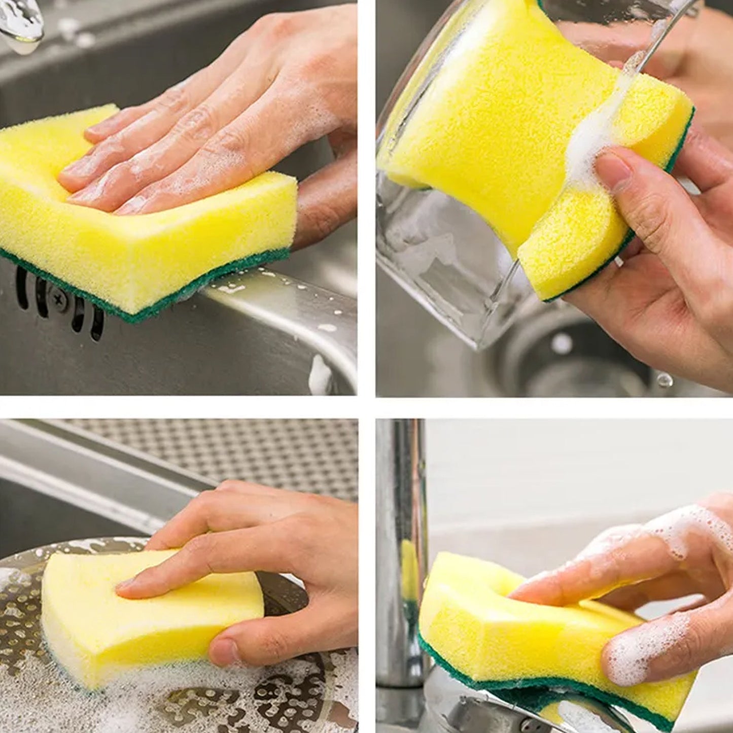 Multi-Purpose Small, Medium & Big 2 In 1 Color Scratch Scrub Sponges, Sponge, Wear Resistance, Dish Washing Tool, High Friction Resistance Furniture for Refrigerator Sofa for Kitchen, Household (1 Pc)