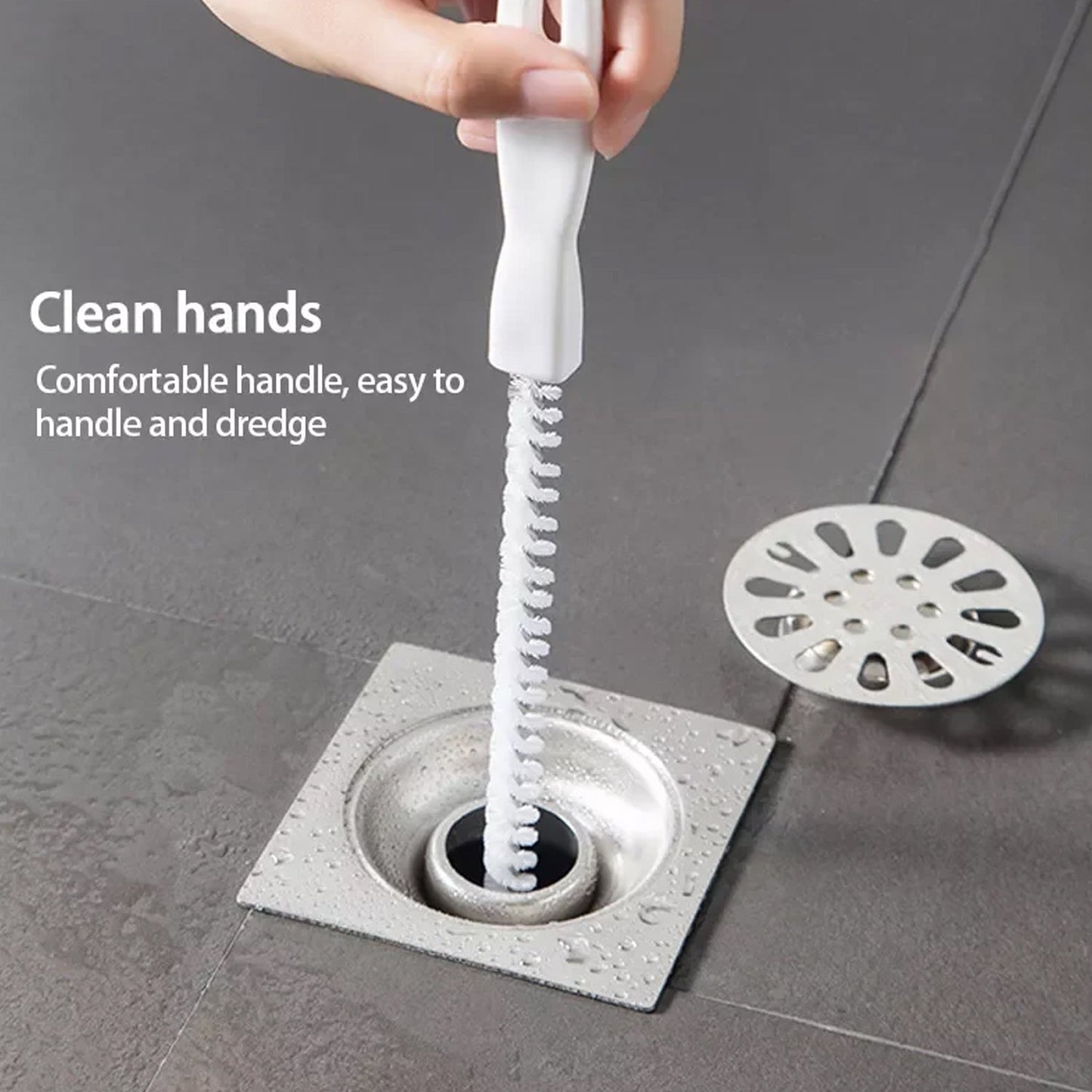 1630 Sewer Dredging Tool, Sink Drain Overflow Cleaning Brush, Household Sewer Hair Catcher, Reusable Drain Cleaner Hair Clog Remover with Easy Operation for Sewer/Kitchen/Showers (1 Pc 47 Cm)