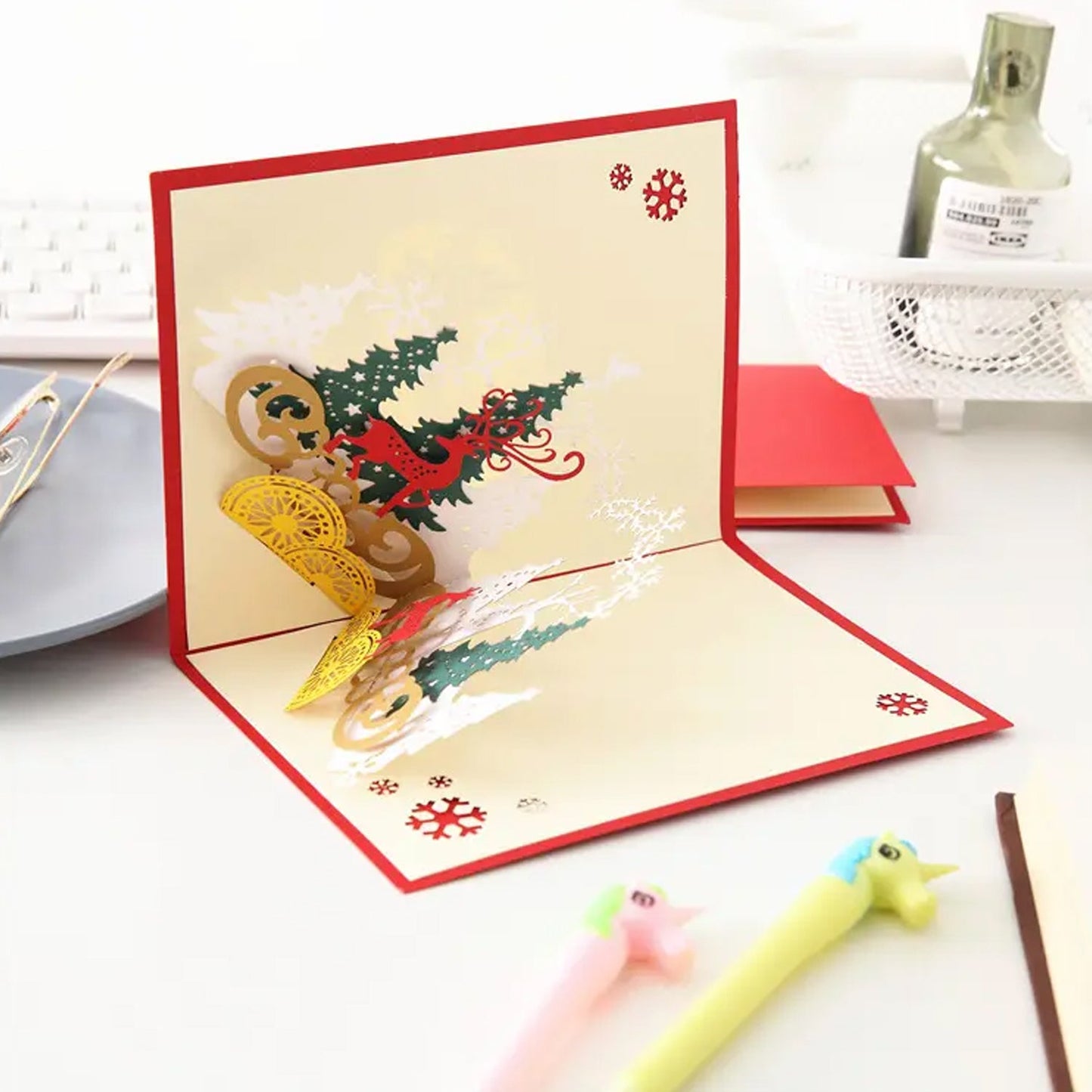 3D Paper Wish Card High Quality Paper Card All Design Card Good Wishing Card (All 3D Card Birthday, Christmas Card,  Cartoon Card, Love Heart Card) (1 Pc)