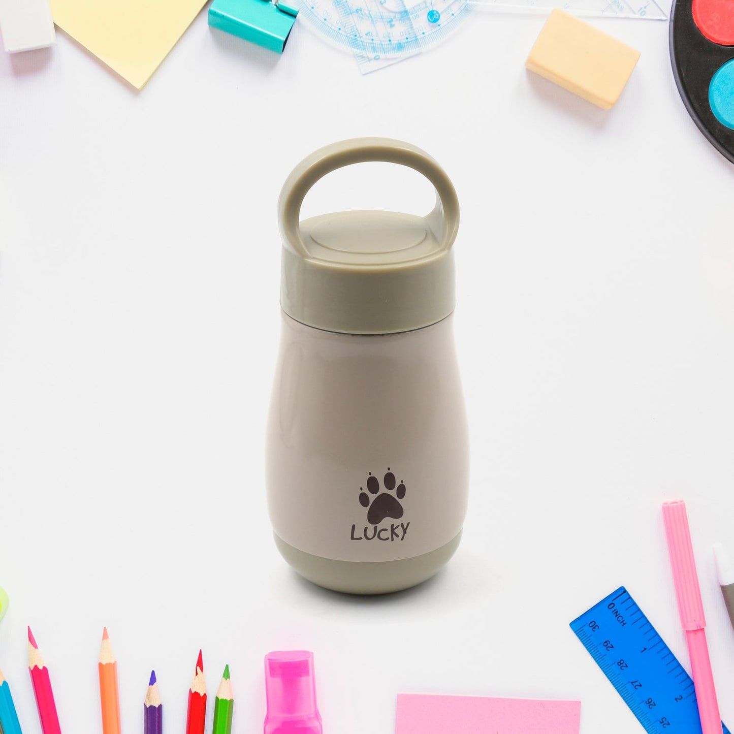 8360 Fashion Flask Cute Children Water Bottle for Kids - Vacuum Flask Stainless Steel BPA Free Double Walled Vacuum Insulated Stainless Steel Flask with Lid for Water Bottle, Milk, Hot & Cool Bottle Thermos for Kids (180 ML)