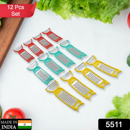 5511 Kitchen 3 in 1 Multi Purpose Vegetable Peeler Grater Cutter for Food Preparation Kitchen 3 in 1 Multi Purpose Vegetable Peeler Grater Cutter for Food Preparation (12 Pc Set)