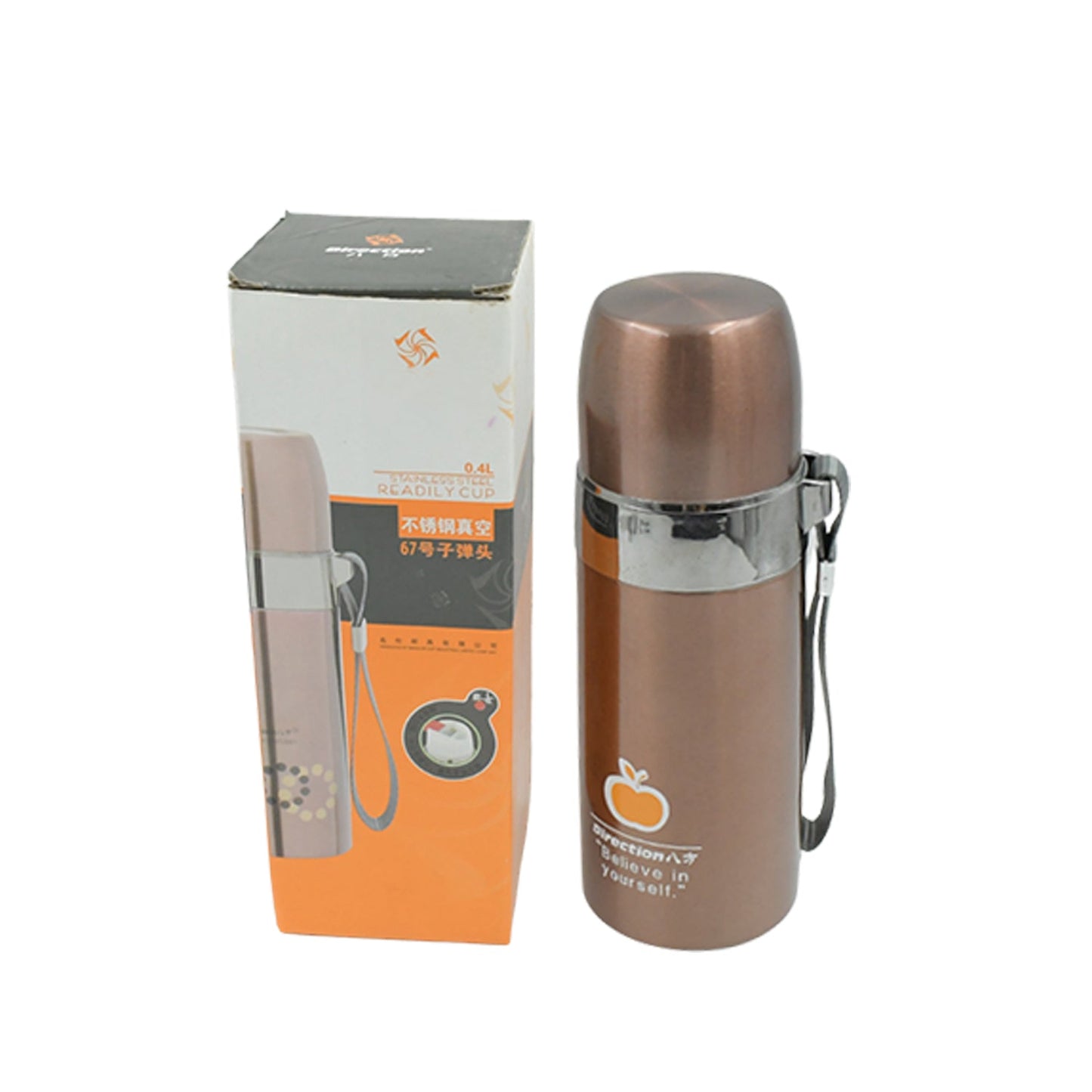 8498 Stainless Steel Vacuum Thermos Flask, Drinking Bottles, Portable Travel Cup, with Cup Lid – Thermos for Hot & Cold Drinks or Food-Thermos for Travel, FOR OFFICE/GYM/SCHOOL (400ML)