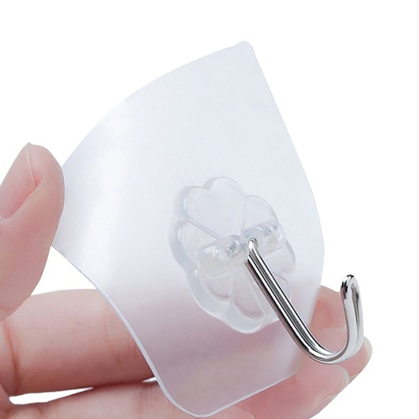 1695 MULTIPURPOSE STRONG SMALL STAINLESS STEEL ADHESIVE WALL HOOKS (1 Pc)
