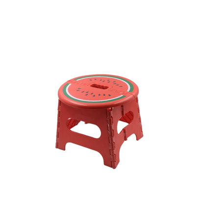 4365  Mix Color Creative Thickening Folding Stool, Fruit Pattern Plastic Low Stool for Kindergarten Small Bench Hinge Handle Design,Learn Game Children's Kids Table Indoor Household Children's Chair Lightweight