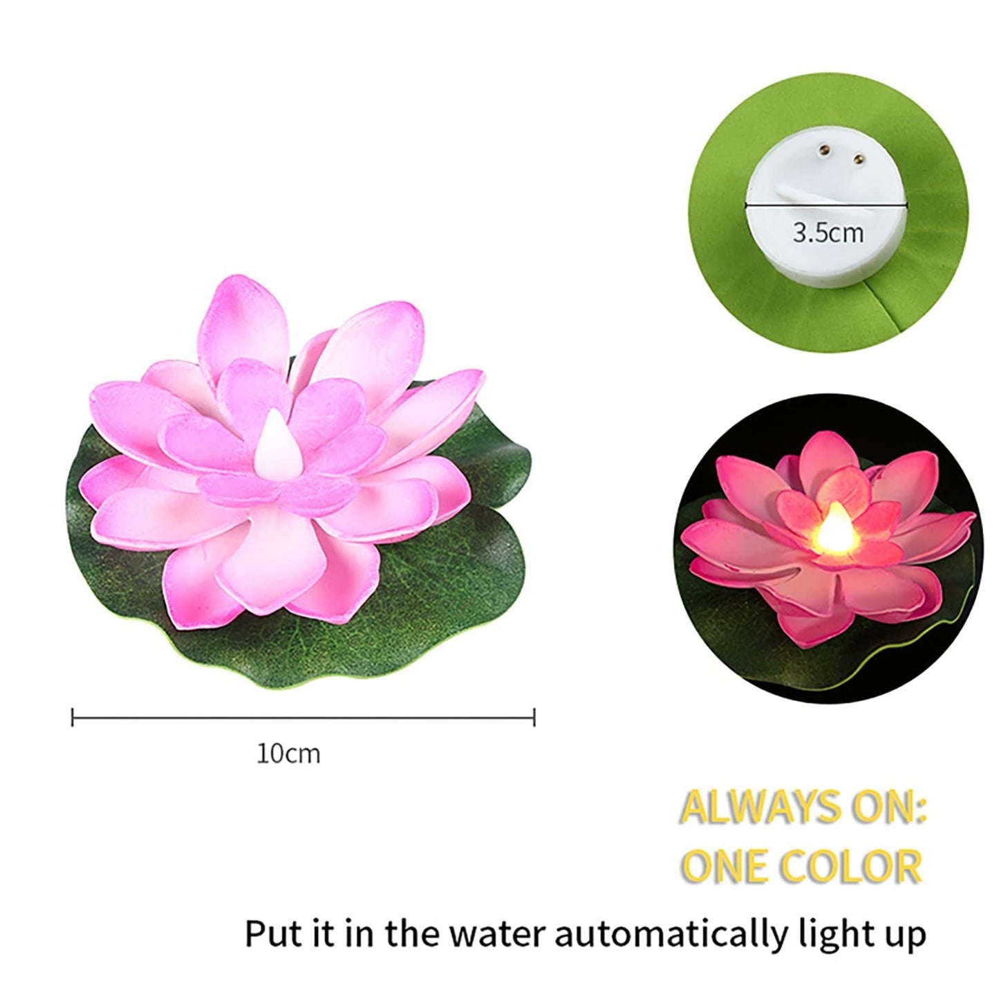 6556 Water Floating Smokeless Candles & Lotus Flowers Sensor Led TeaLight for Outdoor and Indoor Decoration - Pack of 6 Candle Candle (Pack of 6)