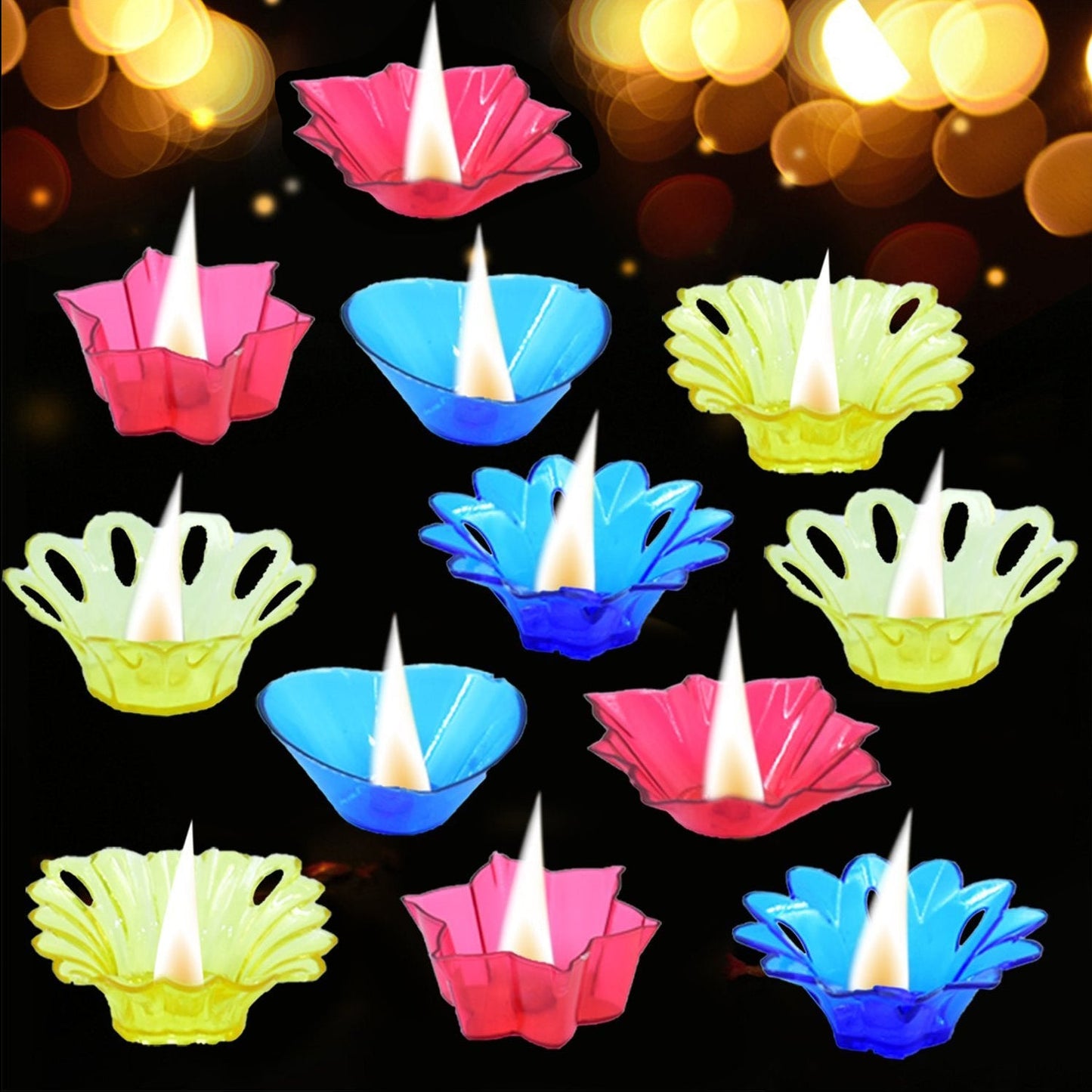 6004A Candle Cup with Multi Shape  (Multicolor)