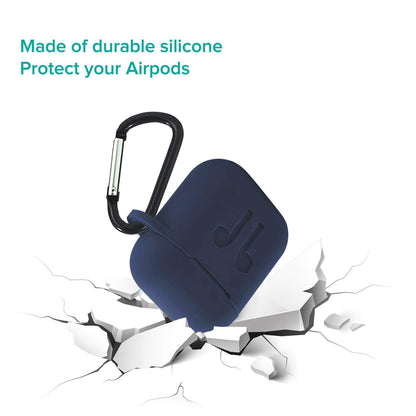 6473 Silicone Shockproof Protection Wireless Headphones Carrying Box Cover with Metal Keychain DeoDap