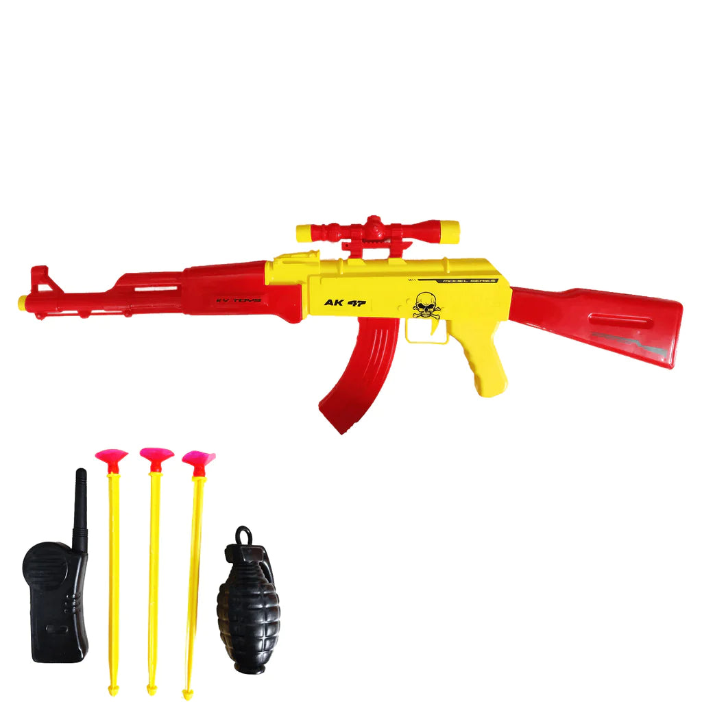 3121 Big Plastic AK 47 Toy Gun for Kids - 26 Inch Gun Toy for Kids Shooting Gun with Arrow Bullets Kids Toy Return Gift Item(bb gun)