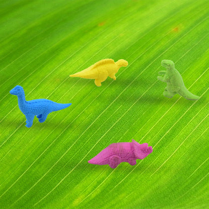 4310 Small Dinosaur Shaped Erasers Animal Erasers for Kids, Dinosaur Erasers Puzzle 3D Eraser, Desk Pets for Students, Soft Non-Dust Stationery Activity Toy, for School Supplies (4 Pc Set)