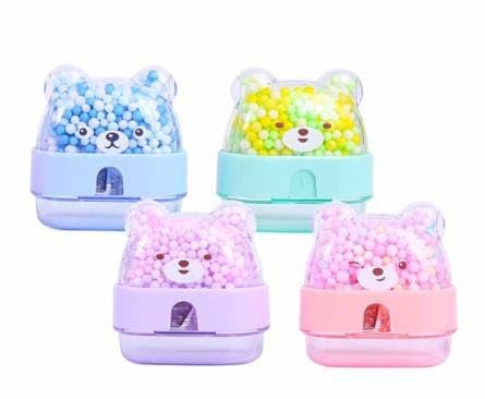 3122 Pencil Sharpener for Kids Sharpener for Girls Handheld Pencil Sharpener for Kids Teddy Bear Sharpener Stationary Items Return Gifts Birthday Gifts Party for Kids (1 Pc)