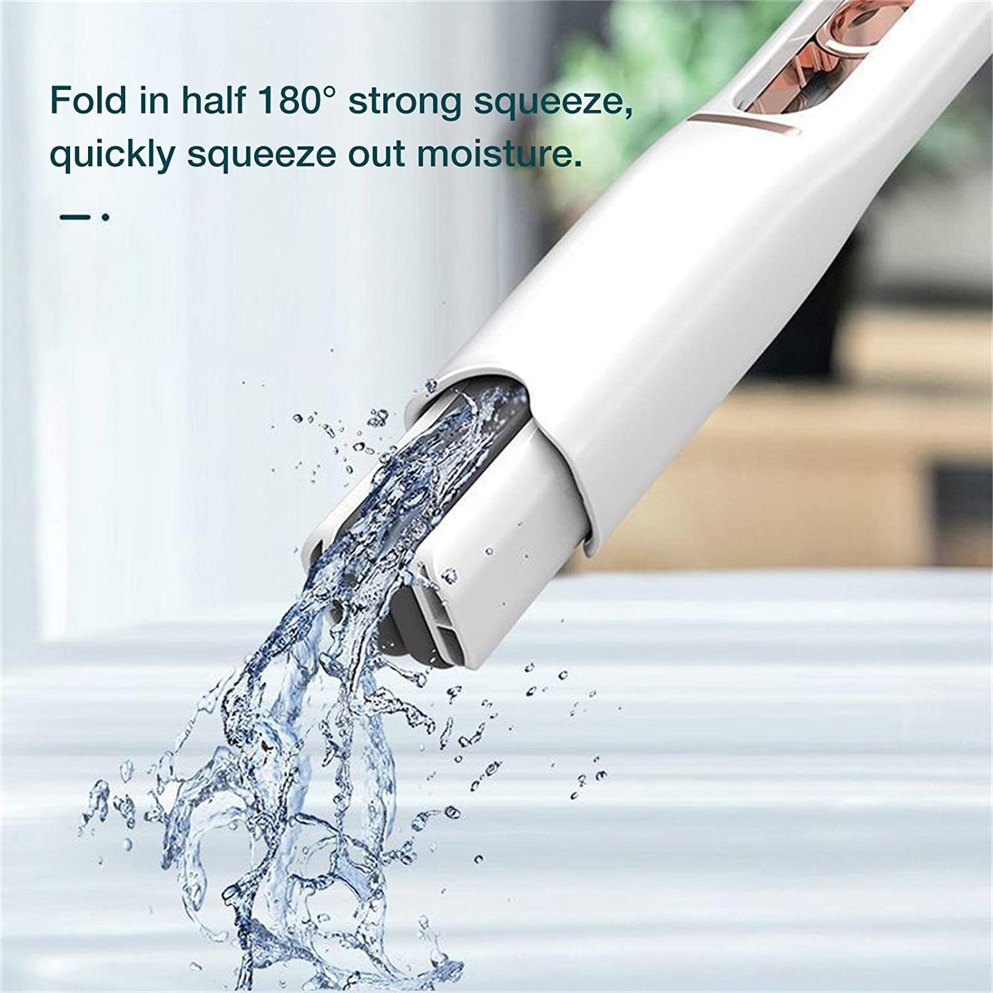 Portable Self-Squeeze Short Mop, Mini Hand Wash-Free Strong Absorbent Mop with 1 Cotton Head, Cleaning Sponge For Bathroom Kitchens Table