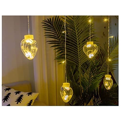 3387 8 Feet 12 Wish Heart Ball String LED Lights With Color Box for Home Decoration, Diwali & Wedding LED Christmas Light Indoor and Outdoor Light ,Festival Decoration  (Wishing Ball Warm White)