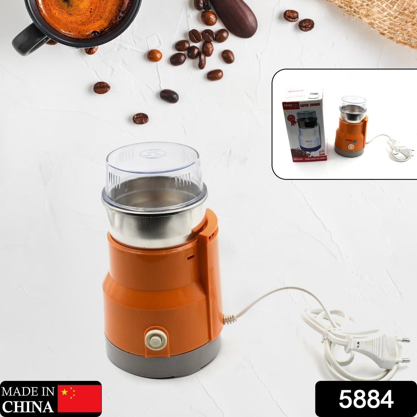 5884 Multi Function Small Food Grinder Grain Grinder, Portable Coffee Bean Seasonings Spices Mill Powder Machine Small Kitchen Appliances for Home and Office
