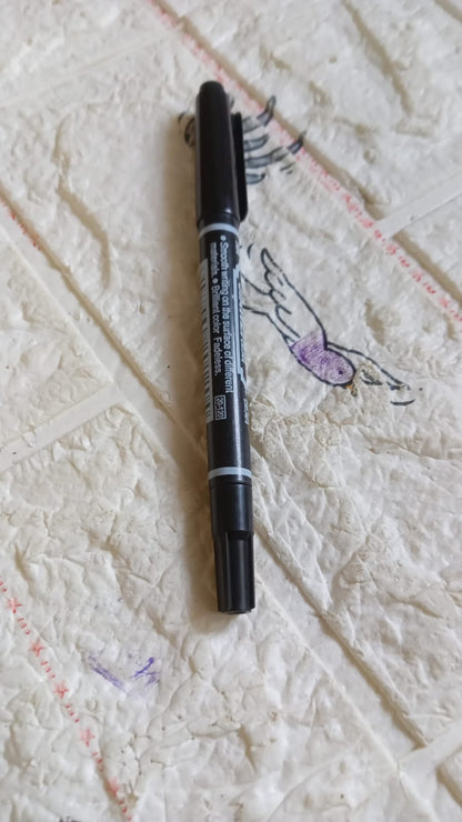 7941 2Sided pen & Marker Office Products School, Office Supplies Stationery Marker Pen, Double Marker Black Ink Waterproof Marking Pen for Students (1 Pc)