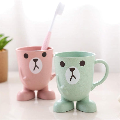 4101 Toothbrush Holders Mouthwash Cup Milk Cup with Handle Breakfast Mug Drink Teeth Washing for Children's Stereo Base Household Brushing Cup