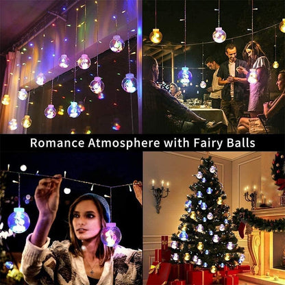 3391 12  Wish Balls Window Curtain String Lights with 8 Flashing Modes Decoration for Home Decoration, Diwali & Wedding LED Christmas Light Indoor and Outdoor Light ,Festival Decoration  (Plastic, Multicolor)