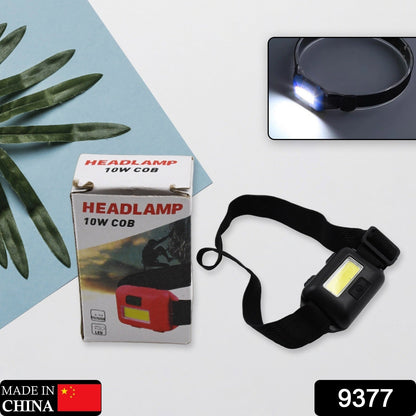 9377 Head lamp Flashlight Waterproof Portable Lantern Headband Light Torch Lamp for Outdoor Camping Hiking Backpack Cycling, Running Hunting 10W Cob(1 Pc)