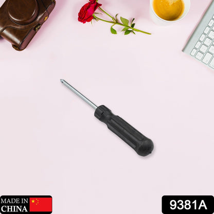 9381A Small Pocket Size Slotted Cross Head Flat Magnetic Screwdriver, Small Slotted Screwdriver Flat Head with Black Handle for Small Appliances (1 Pc)